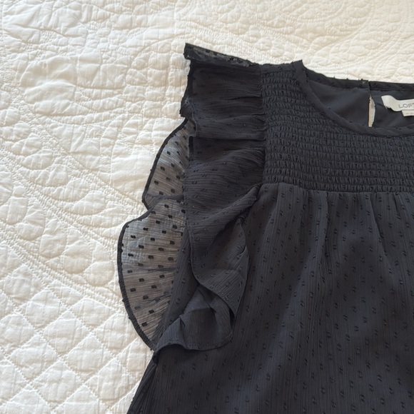 LOFT Black Ruffle Blouse - Picture 5 of 10